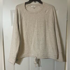 Haven Well Within Tie Waist Crew Neck Beige Size XL Soft Comfy Neutral Staple